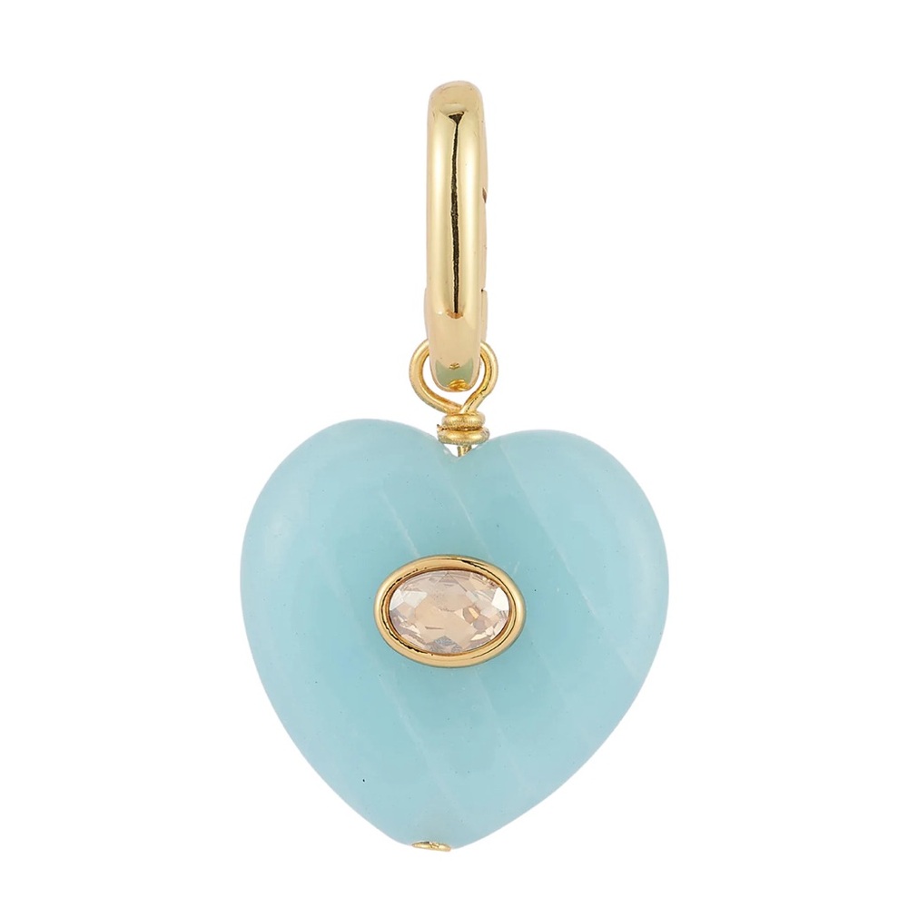 NEW Mignonne Gavigan Edyth Stone Heart Charm - Light Blue